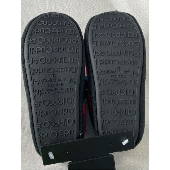 Cuddl Duds BOYS MEDIUM (3-4) Fleece Clog Slippers IN RED PLAID - Picture 7 of 9